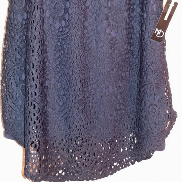 New Directions Navy Lined Lace Sleeveless NEW - Picture 4 of 6